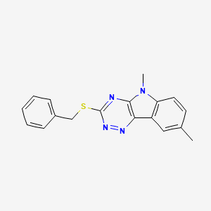 molecular formula C18H16N4S B6078559 3-(benzylthio)-5,8-dimethyl-5H-[1,2,4]triazino[5,6-b]indole 