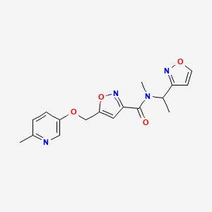 molecular formula C17H18N4O4 B6078568 N-[1-(3-isoxazolyl)ethyl]-N-methyl-5-{[(6-methyl-3-pyridinyl)oxy]methyl}-3-isoxazolecarboxamide 