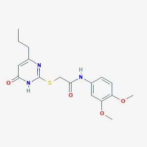molecular formula C17H21N3O4S B6078579 N-(3,4-dimethoxyphenyl)-2-[(6-oxo-4-propyl-1,6-dihydro-2-pyrimidinyl)thio]acetamide 