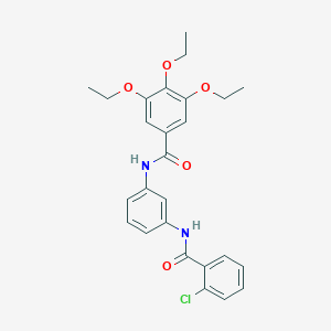 molecular formula C26H27ClN2O5 B6078588 N-{3-[(2-chlorobenzoyl)amino]phenyl}-3,4,5-triethoxybenzamide 