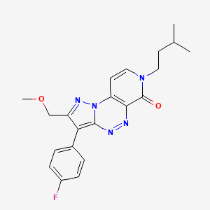 molecular formula C21H22FN5O2 B6078598 3-(4-fluorophenyl)-2-(methoxymethyl)-7-(3-methylbutyl)pyrazolo[5,1-c]pyrido[4,3-e][1,2,4]triazin-6(7H)-one 