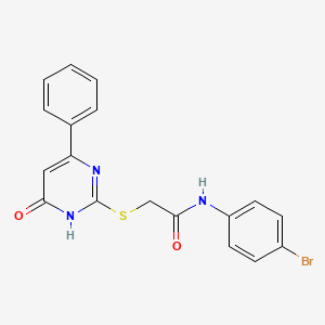 molecular formula C18H14BrN3O2S B6078630 N-(4-bromophenyl)-2-[(6-oxo-4-phenyl-1,6-dihydro-2-pyrimidinyl)thio]acetamide 