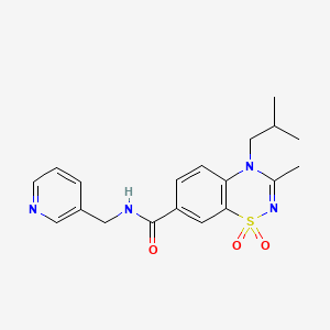 molecular formula C19H22N4O3S B6078633 4-isobutyl-3-methyl-N-(3-pyridinylmethyl)-4H-1,2,4-benzothiadiazine-7-carboxamide 1,1-dioxide 