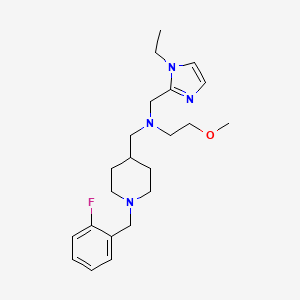 molecular formula C22H33FN4O B6078637 N-[(1-ethyl-1H-imidazol-2-yl)methyl]-N-{[1-(2-fluorobenzyl)-4-piperidinyl]methyl}-2-methoxyethanamine 