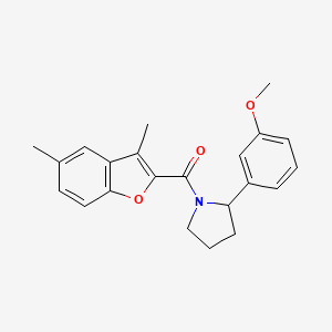 molecular formula C22H23NO3 B6078639 1-[(3,5-dimethyl-1-benzofuran-2-yl)carbonyl]-2-(3-methoxyphenyl)pyrrolidine 