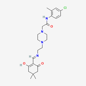 molecular formula C24H33ClN4O3 B6078659 N-(4-chloro-2-methylphenyl)-2-[4-(2-{[(4,4-dimethyl-2,6-dioxocyclohexylidene)methyl]amino}ethyl)-1-piperazinyl]acetamide 