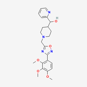 molecular formula C23H28N4O5 B6078672 2-pyridinyl(1-{[3-(2,3,4-trimethoxyphenyl)-1,2,4-oxadiazol-5-yl]methyl}-4-piperidinyl)methanol 