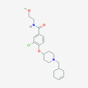 molecular formula C22H31ClN2O3 B6078688 3-chloro-4-{[1-(3-cyclohexen-1-ylmethyl)-4-piperidinyl]oxy}-N-(2-methoxyethyl)benzamide 