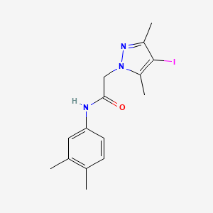 molecular formula C15H18IN3O B6078692 N-(3,4-dimethylphenyl)-2-(4-iodo-3,5-dimethyl-1H-pyrazol-1-yl)acetamide 