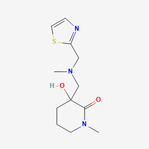 molecular formula C12H19N3O2S B6078695 3-hydroxy-1-methyl-3-{[methyl(1,3-thiazol-2-ylmethyl)amino]methyl}-2-piperidinone 
