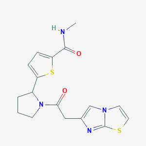 molecular formula C17H18N4O2S2 B6078718 5-[1-(imidazo[2,1-b][1,3]thiazol-6-ylacetyl)-2-pyrrolidinyl]-N-methyl-2-thiophenecarboxamide 