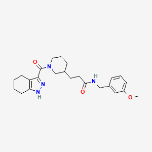 molecular formula C24H32N4O3 B6078725 N-(3-methoxybenzyl)-3-[1-(4,5,6,7-tetrahydro-2H-indazol-3-ylcarbonyl)-3-piperidinyl]propanamide 