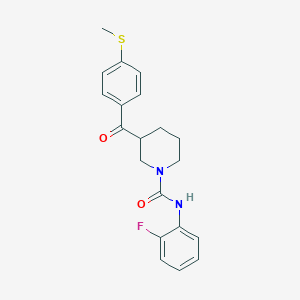 molecular formula C20H21FN2O2S B6078732 N-(2-fluorophenyl)-3-[4-(methylthio)benzoyl]-1-piperidinecarboxamide 
