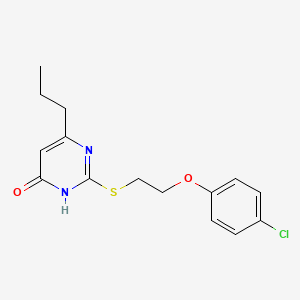 molecular formula C15H17ClN2O2S B6078739 2-{[2-(4-chlorophenoxy)ethyl]thio}-6-propyl-4(3H)-pyrimidinone 