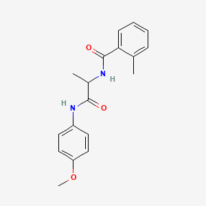 molecular formula C18H20N2O3 B6078754 N-{2-[(4-methoxyphenyl)amino]-1-methyl-2-oxoethyl}-2-methylbenzamide 