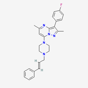 molecular formula C27H28FN5 B6078755 3-(4-fluorophenyl)-2,5-dimethyl-7-[4-(3-phenyl-2-propen-1-yl)-1-piperazinyl]pyrazolo[1,5-a]pyrimidine 