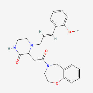 molecular formula C25H29N3O4 B6078763 3-[2-(2,3-dihydro-1,4-benzoxazepin-4(5H)-yl)-2-oxoethyl]-4-[(2E)-3-(2-methoxyphenyl)-2-propen-1-yl]-2-piperazinone 