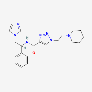 molecular formula C21H27N7O B6078767 N-[2-(1H-imidazol-1-yl)-1-phenylethyl]-1-[2-(1-piperidinyl)ethyl]-1H-1,2,3-triazole-4-carboxamide 