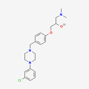molecular formula C22H30ClN3O2 B6078768 1-(4-{[4-(3-chlorophenyl)-1-piperazinyl]methyl}phenoxy)-3-(dimethylamino)-2-propanol 