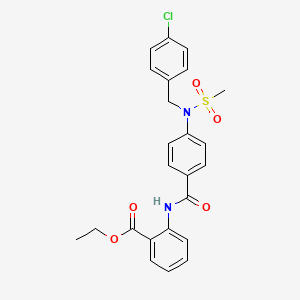 molecular formula C24H23ClN2O5S B6078780 ethyl 2-({4-[(4-chlorobenzyl)(methylsulfonyl)amino]benzoyl}amino)benzoate 