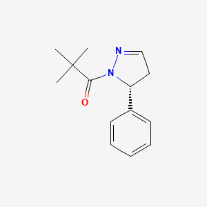 molecular formula C14H18N2O B607879 2,2-Dimethyl-1-(5(R)-phenyl-4,5-dihydro-pyrazol-1-yl)-propan-1-one CAS No. 2049872-86-6
