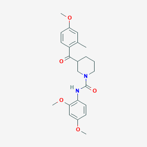 molecular formula C23H28N2O5 B6078812 N-(2,4-dimethoxyphenyl)-3-(4-methoxy-2-methylbenzoyl)-1-piperidinecarboxamide 