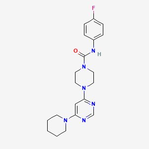 molecular formula C20H25FN6O B6078821 N-(4-fluorophenyl)-4-[6-(1-piperidinyl)-4-pyrimidinyl]-1-piperazinecarboxamide 