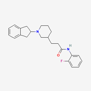 molecular formula C23H27FN2O B6078861 3-[1-(2,3-dihydro-1H-inden-2-yl)-3-piperidinyl]-N-(2-fluorophenyl)propanamide 