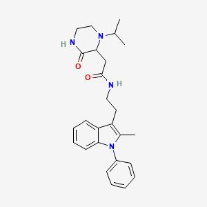 molecular formula C26H32N4O2 B6078869 2-(1-isopropyl-3-oxo-2-piperazinyl)-N-[2-(2-methyl-1-phenyl-1H-indol-3-yl)ethyl]acetamide 