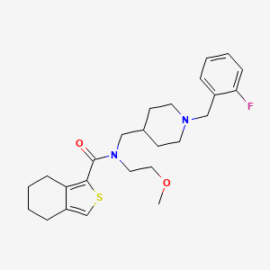 molecular formula C25H33FN2O2S B6078880 N-{[1-(2-fluorobenzyl)-4-piperidinyl]methyl}-N-(2-methoxyethyl)-4,5,6,7-tetrahydro-2-benzothiophene-1-carboxamide 