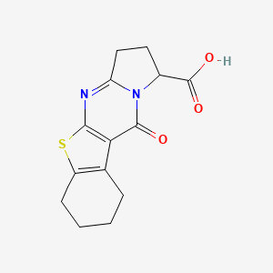 molecular formula C14H14N2O3S B6078913 10-oxo-1,2,3,6,7,8,9,10-octahydro[1]benzothieno[2,3-d]pyrrolo[1,2-a]pyrimidine-1-carboxylic acid 