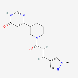molecular formula C16H19N5O2 B6078940 6-{1-[(2E)-3-(1-methyl-1H-pyrazol-4-yl)prop-2-enoyl]piperidin-3-yl}pyrimidin-4(3H)-one 