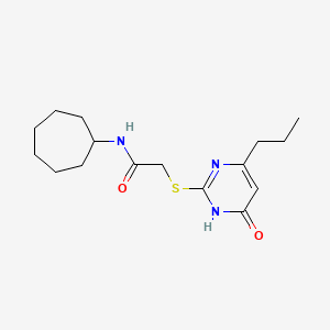 molecular formula C16H25N3O2S B6078948 N-cycloheptyl-2-[(4-hydroxy-6-propyl-2-pyrimidinyl)thio]acetamide 