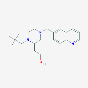 molecular formula C21H31N3O B6078969 2-[1-(2,2-dimethylpropyl)-4-(6-quinolinylmethyl)-2-piperazinyl]ethanol 