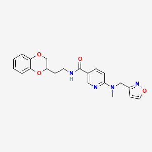 molecular formula C21H22N4O4 B6078974 N-[2-(2,3-dihydro-1,4-benzodioxin-2-yl)ethyl]-6-[(3-isoxazolylmethyl)(methyl)amino]nicotinamide 