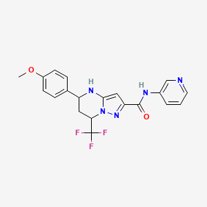 molecular formula C20H18F3N5O2 B6078976 5-(4-methoxyphenyl)-N-3-pyridinyl-7-(trifluoromethyl)-4,5,6,7-tetrahydropyrazolo[1,5-a]pyrimidine-2-carboxamide 