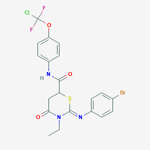 molecular formula C20H17BrClF2N3O3S B6078978 2-[(4-bromophenyl)imino]-N-{4-[chloro(difluoro)methoxy]phenyl}-3-ethyl-4-oxo-1,3-thiazinane-6-carboxamide 