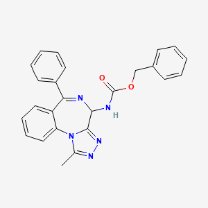 molecular formula C26H22ClN5O3 B607898 Carbamic acid, (1-methyl-6-phenyl-4H-[1,2,4]triazolo[4,3-a][1,4]benzodiazepin-4-yl)-, phenylmethyl ester (9CI) CAS No. 146135-18-4