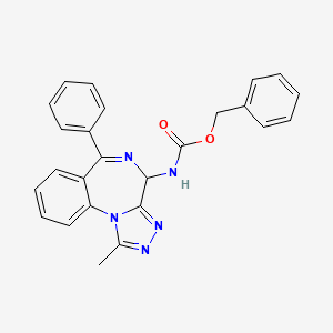 molecular formula C25H21N5O2 B607898 Carbamic acid, (1-methyl-6-phenyl-4H-[1,2,4]triazolo[4,3-a][1,4]benzodiazepin-4-yl)-, phenylmethyl ester (9CI) 