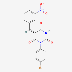 molecular formula C17H10BrN3O5 B6078984 1-(4-bromophenyl)-5-(3-nitrobenzylidene)-2,4,6(1H,3H,5H)-pyrimidinetrione 
