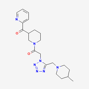 molecular formula C21H29N7O2 B6078987 [1-({5-[(4-methyl-1-piperidinyl)methyl]-1H-tetrazol-1-yl}acetyl)-3-piperidinyl](2-pyridinyl)methanone 
