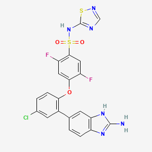 molecular formula C21H13ClF2N6O3S2 B607900 GX-674 CAS No. 1432913-36-4