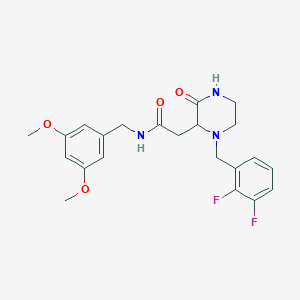 molecular formula C22H25F2N3O4 B6079004 2-[1-(2,3-difluorobenzyl)-3-oxo-2-piperazinyl]-N-(3,5-dimethoxybenzyl)acetamide 