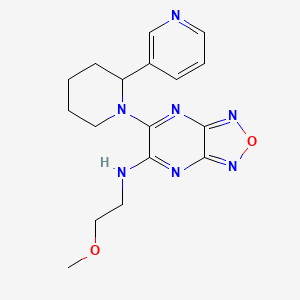 molecular formula C17H21N7O2 B6079005 N-(2-methoxyethyl)-6-[2-(3-pyridinyl)-1-piperidinyl][1,2,5]oxadiazolo[3,4-b]pyrazin-5-amine 