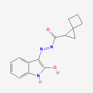 molecular formula C15H15N3O2 B6079038 N'-(2-oxo-1,2-dihydro-3H-indol-3-ylidene)spiro[2.3]hexane-1-carbohydrazide 