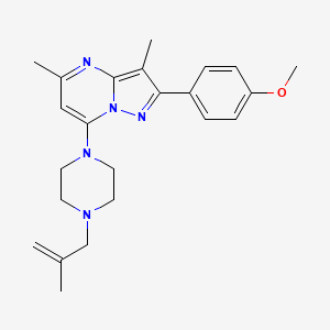 molecular formula C23H29N5O B6079057 2-(4-methoxyphenyl)-3,5-dimethyl-7-[4-(2-methyl-2-propen-1-yl)-1-piperazinyl]pyrazolo[1,5-a]pyrimidine 