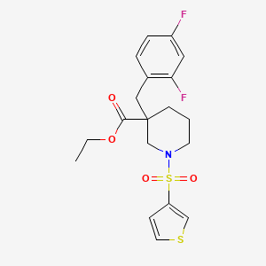 ethyl 3-(2,4-difluorobenzyl)-1-(3-thienylsulfonyl)-3-piperidinecarboxylate