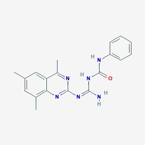 molecular formula C19H20N6O B6079063 N-{amino[(4,6,8-trimethyl-2-quinazolinyl)amino]methylene}-N'-phenylurea 