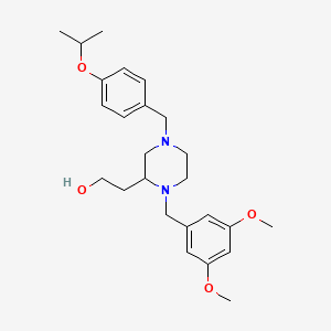 molecular formula C25H36N2O4 B6079067 2-[1-(3,5-dimethoxybenzyl)-4-(4-isopropoxybenzyl)-2-piperazinyl]ethanol 