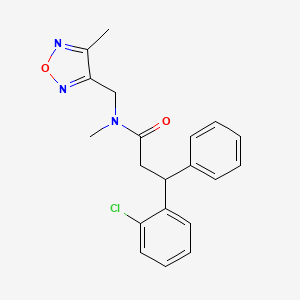 molecular formula C20H20ClN3O2 B6079095 3-(2-chlorophenyl)-N-methyl-N-[(4-methyl-1,2,5-oxadiazol-3-yl)methyl]-3-phenylpropanamide 
